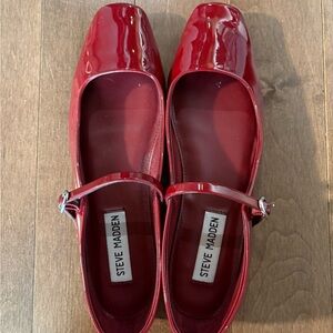 Steve Madden Cherry Red Patent Flats
